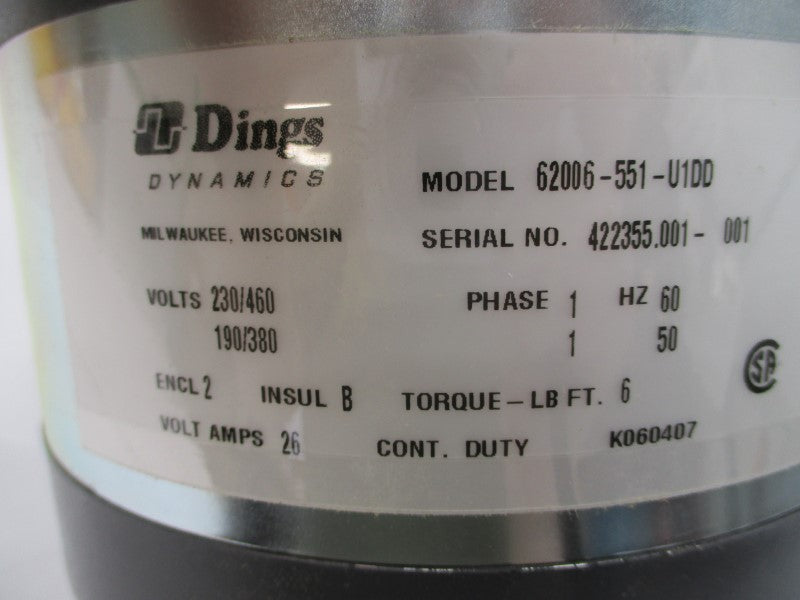DINGS DYNAMICS 62006-551-U1DD 230/460V 26A NSNP
