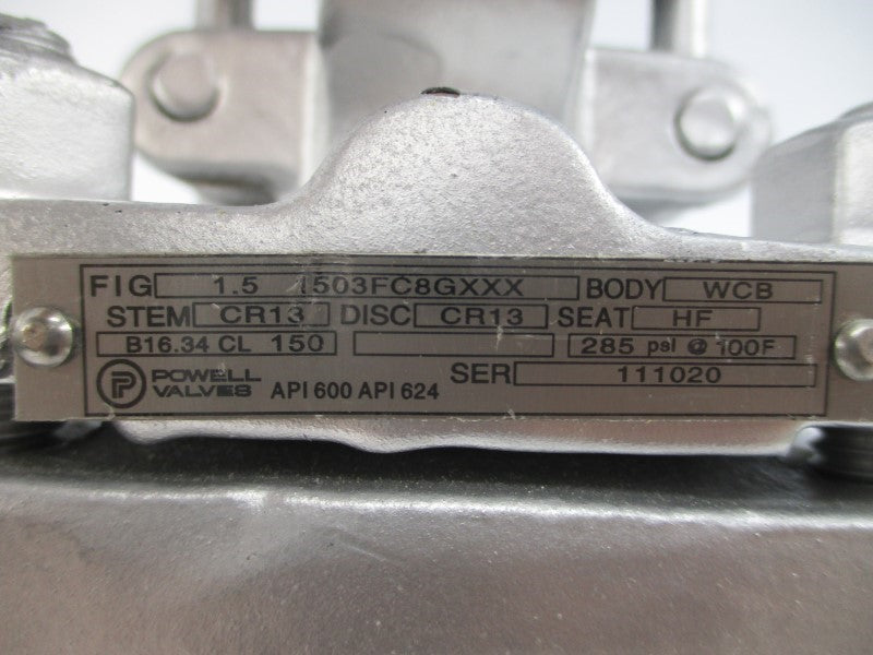 POWELL VALVES 1.5 1503FC8GXXX 285PSI 1-1/2" NSNP