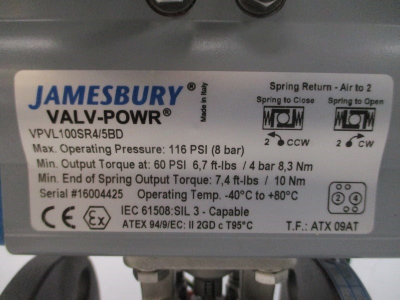 JAMESBURY 10522LX7VSA1 240VAC 3A 60PSI 3/4" NSNP