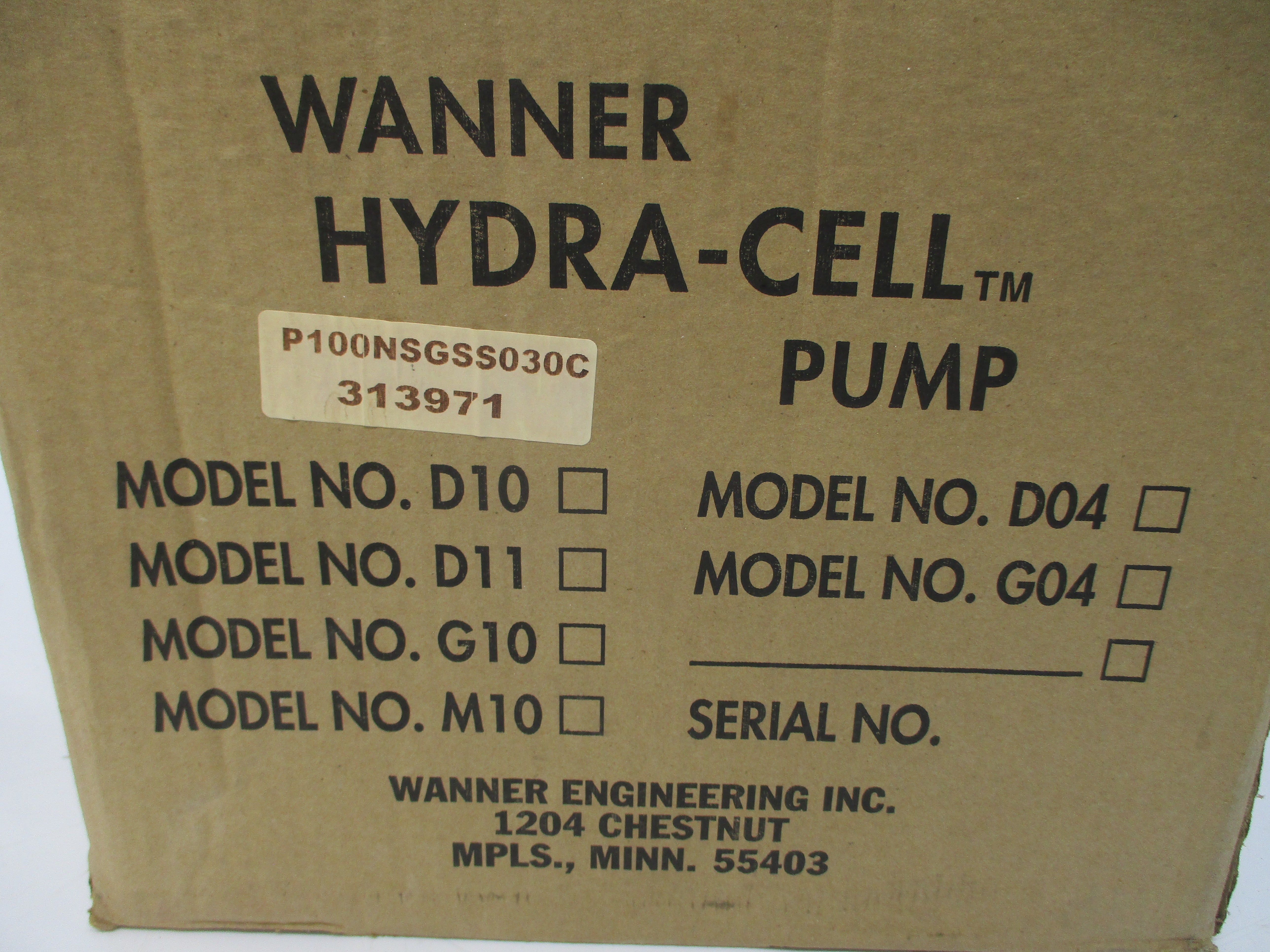 WANNER HYDRA-CELL P100NSGSS030C NSMP
