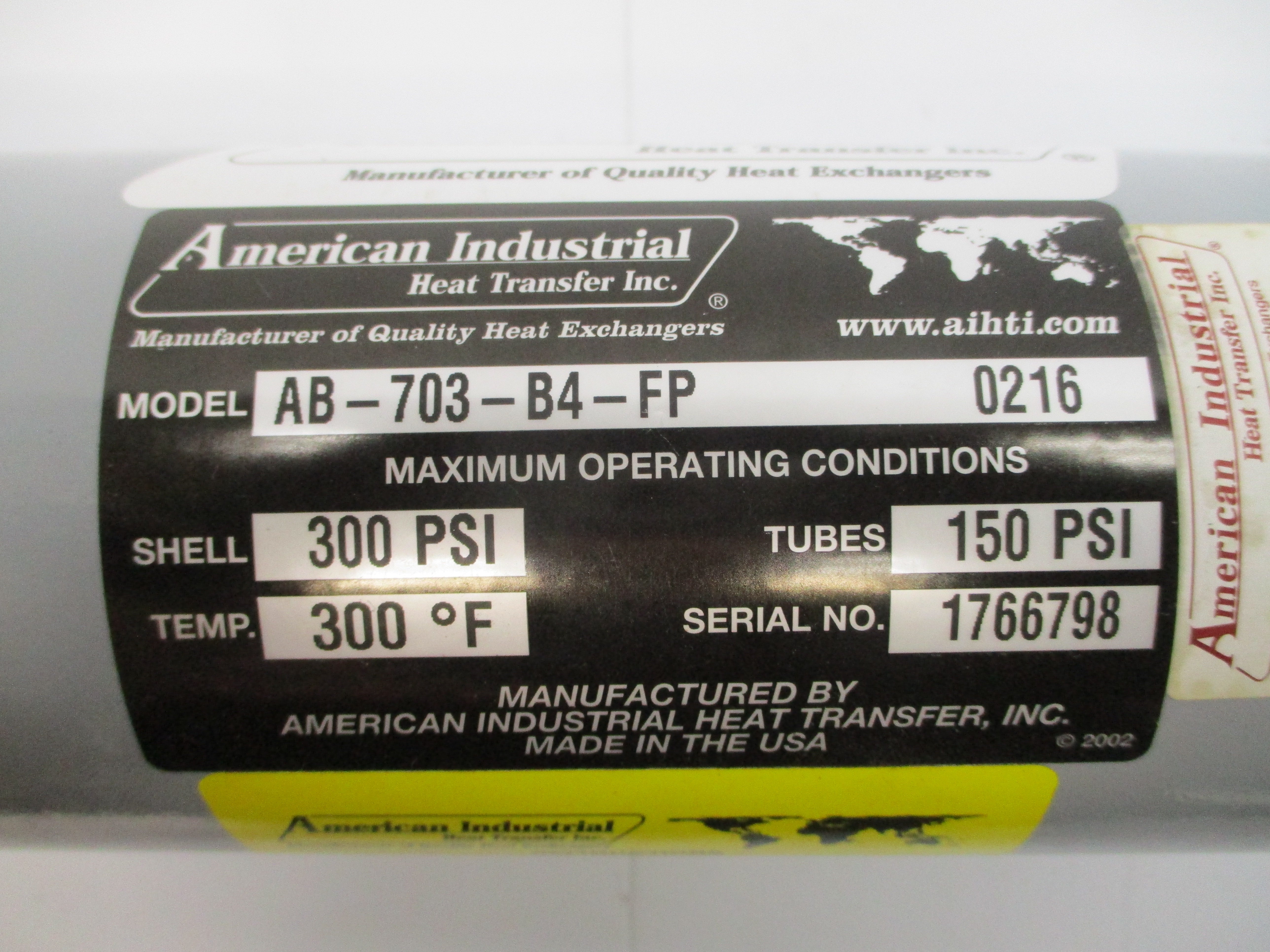 AMERICAN INDUSTRIAL AB-703-B4-FP 150/300PSI 300'F NSNP