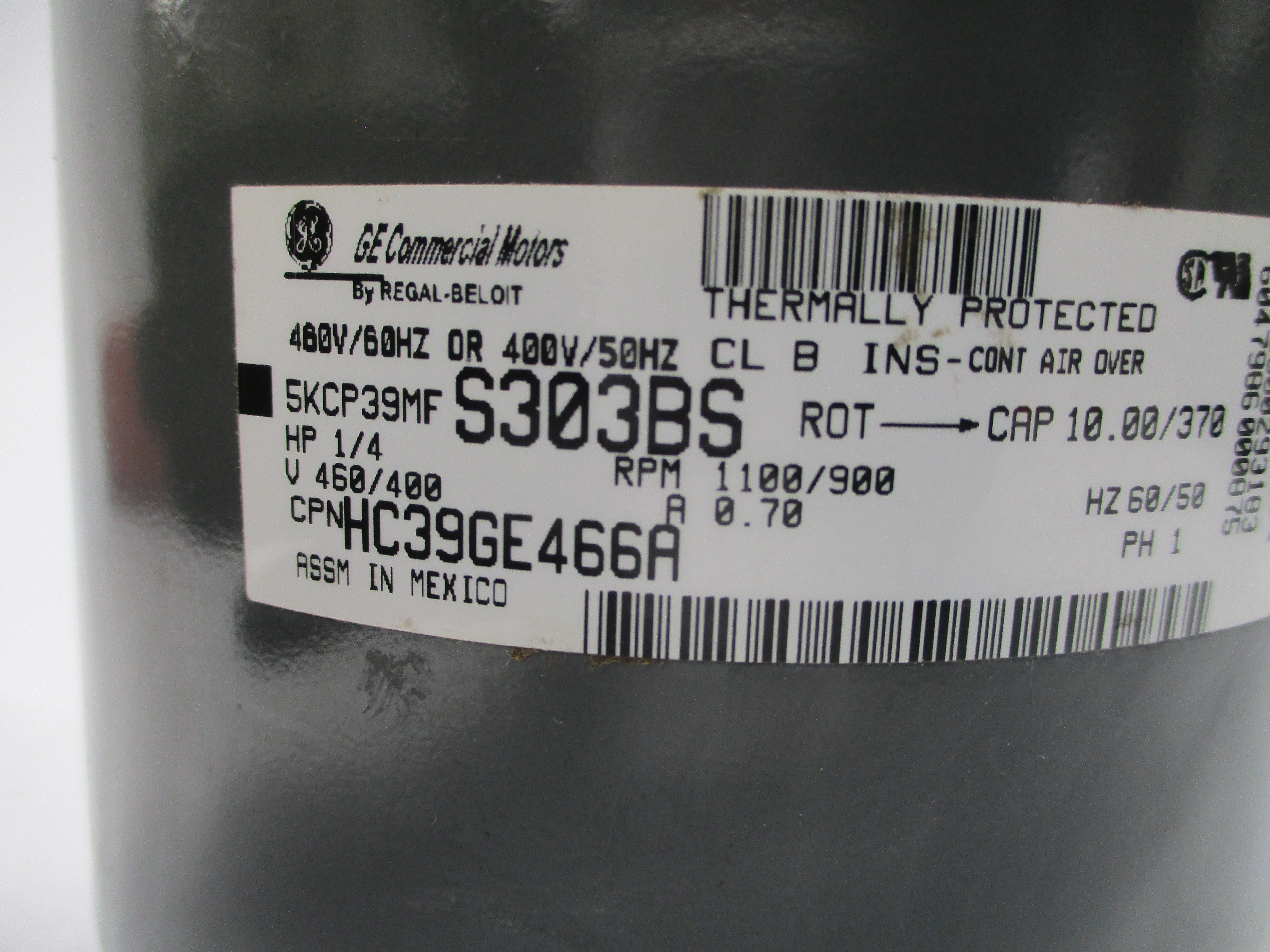 GENERAL ELECTRIC 5KCP39MFS303BS 460/400V 0.70A (AS PICTURED) UNMP