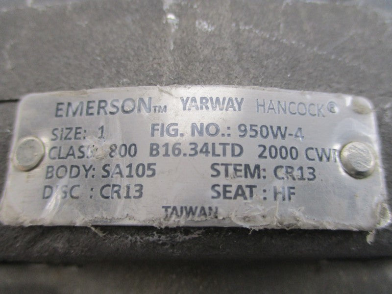 EMERSON HANCOCK 950W-4 1" UNMP