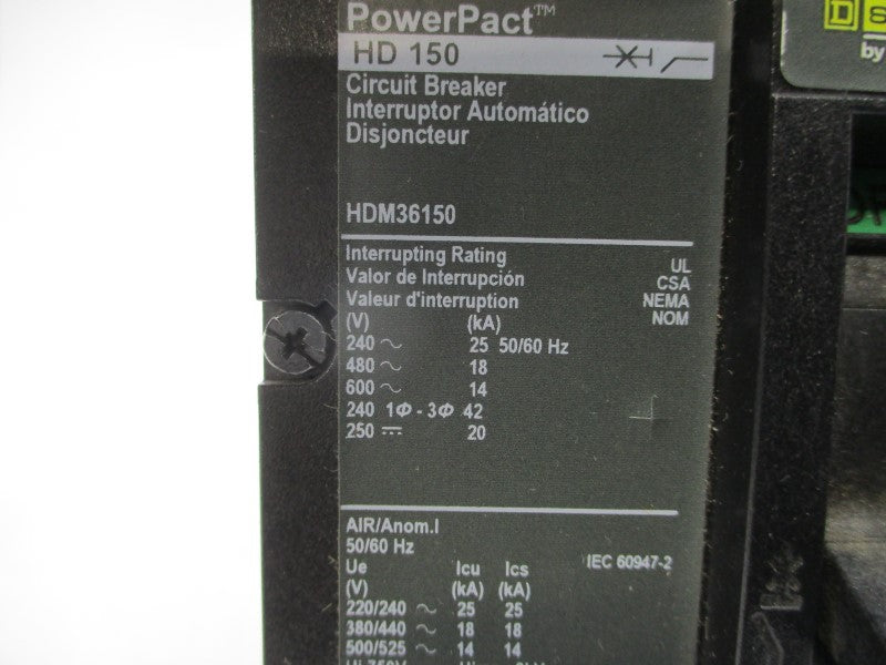 SCHNEIDER ELECTRIC HDM36150 SER. 1 600V 150A NSNP