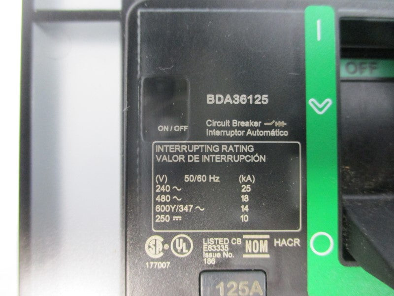 SCHNEIDER ELECTRIC BDA36125 480V 125A NSNP