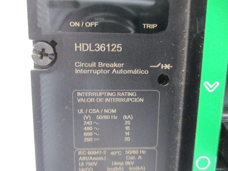 SCHNEIDER ELECTRIC HDL36125 SER. 1 600V 125A NSNP