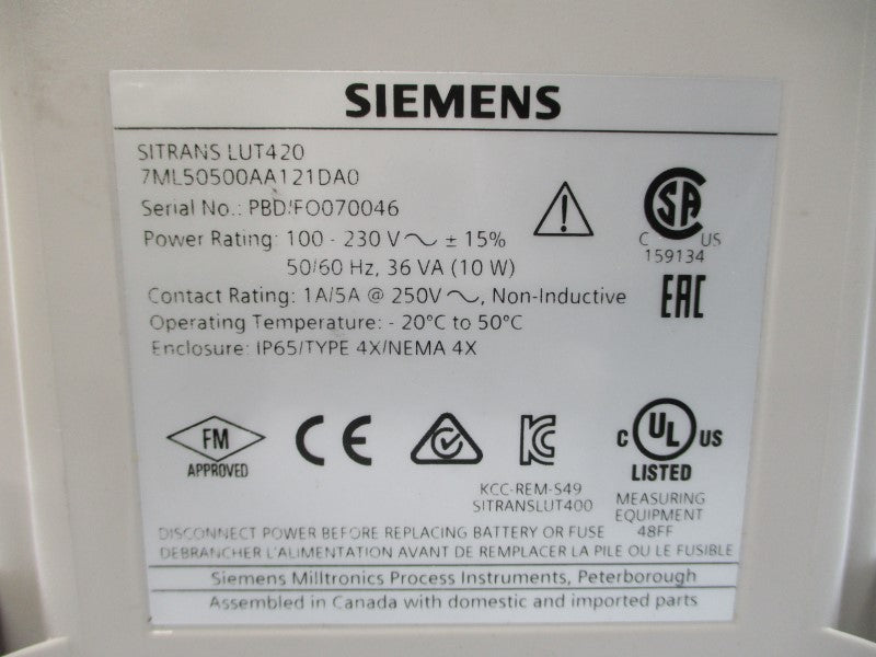 SIEMENS 7ML50500AA121DA0 100-230V 1/5A NSMP
