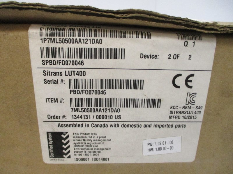 SIEMENS 7ML50500AA121DA0 100-230V 1/5A NSMP