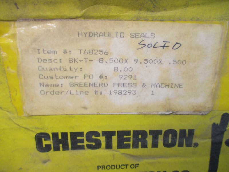 CHESTERTON T68256 8K-T-8.500X9.500X.500 (PKG OF 8) NSMP
