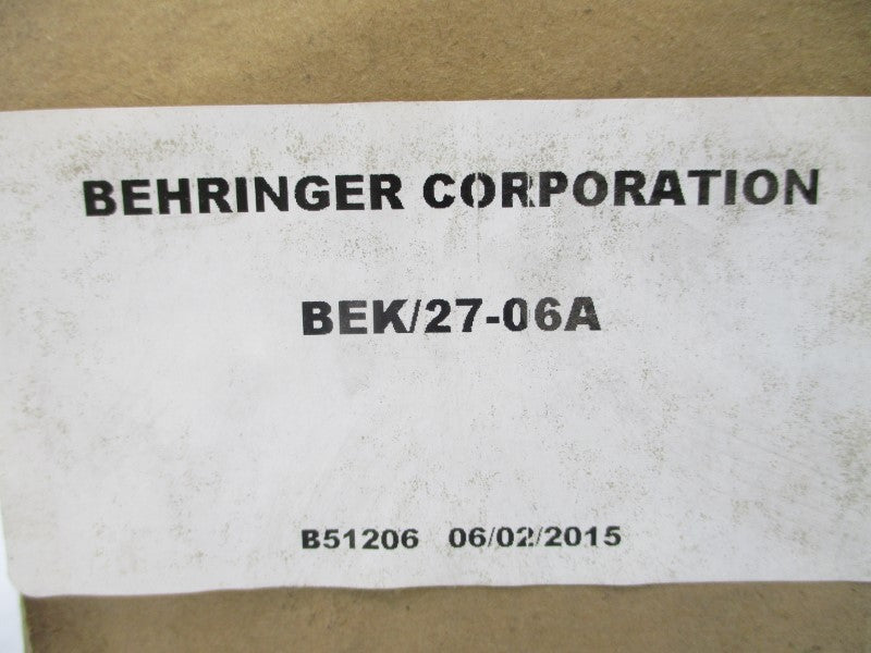 BEHRINGER CORPORATION BEK/27-06A NSMP