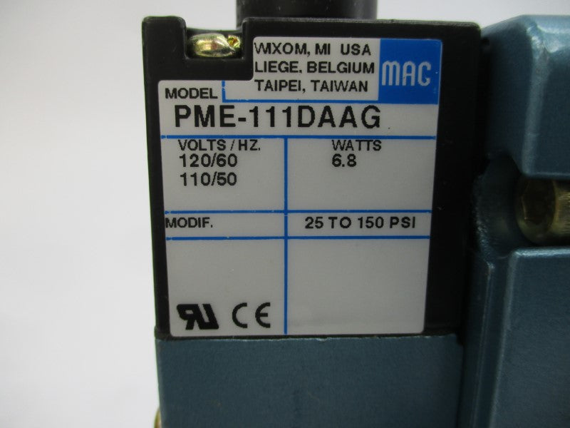 MAC 6633A-511-PM-111DA 110/120V 20-150PSI NSMP