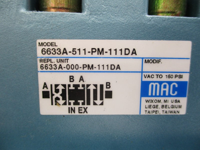 MAC 6633A-511-PM-111DA 110/120V 20-150PSI NSMP