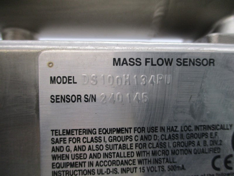 MICRO MOTION DS100H134PU 275PSI NSNP