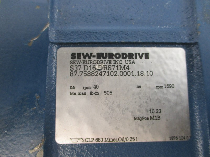 SEW-EURODRIVE S37D16DRS71M4 UNMP