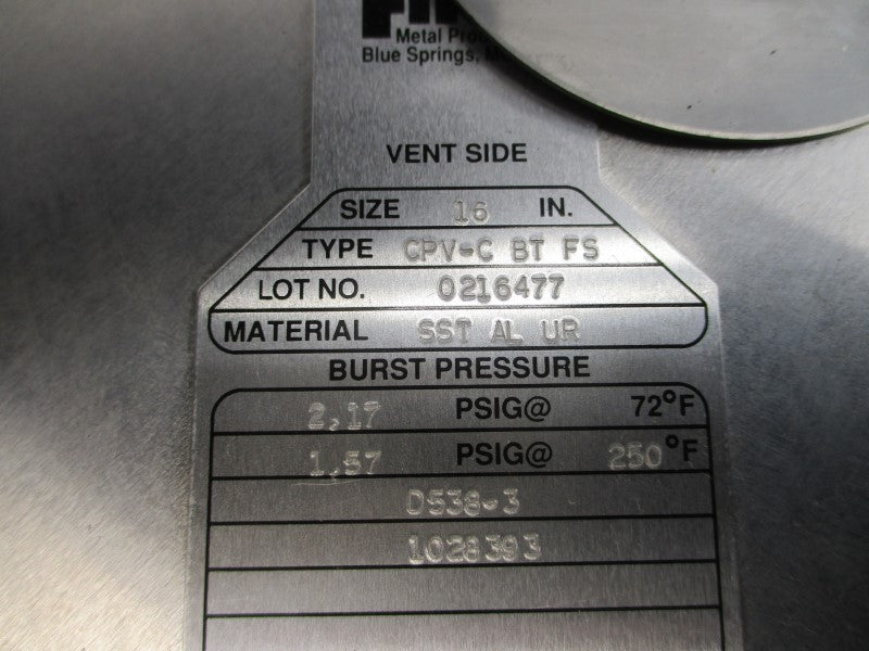 FIKE D538-3 CPV-CBTFS 1.57/2.17PSI 16" NSMP