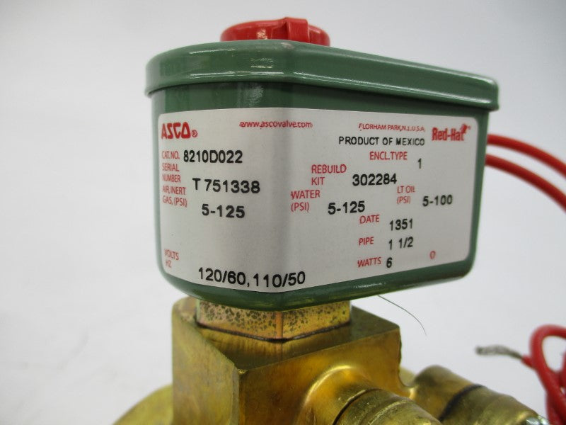 ASCO 8210D022 110/120V 5-125PSI 1-1/2" NSMP