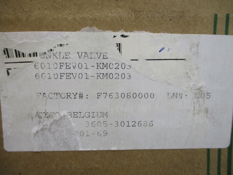 KUNKLE VALVE 6010FEV01-KM 203PSI 1" NSMP