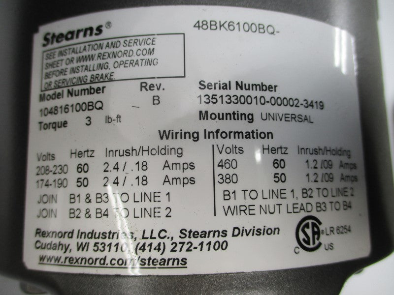BALDOR 34-6839-3865G1 104816100BQ 180V 5A NSNP