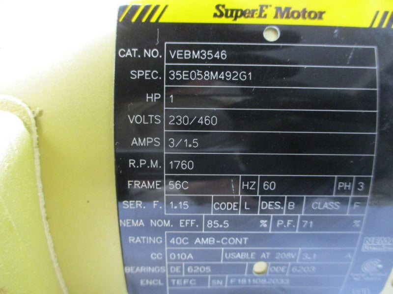 BALDOR VEBM3546 105602100BQF 230/460V 3/1.5A NSNP