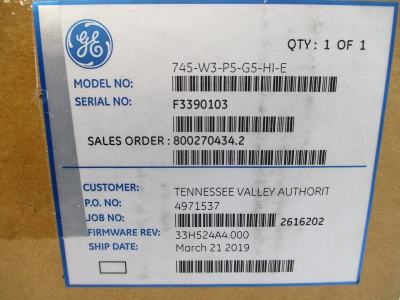 GENERAL ELECTRIC 745-W3-P5-G5-HI F/W 33E260A4.000 70-265VAC 40A NSMP