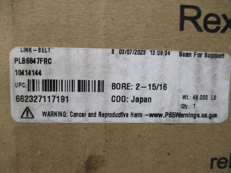 REXNORD PLB6847FRC 2-15/16" NSFS