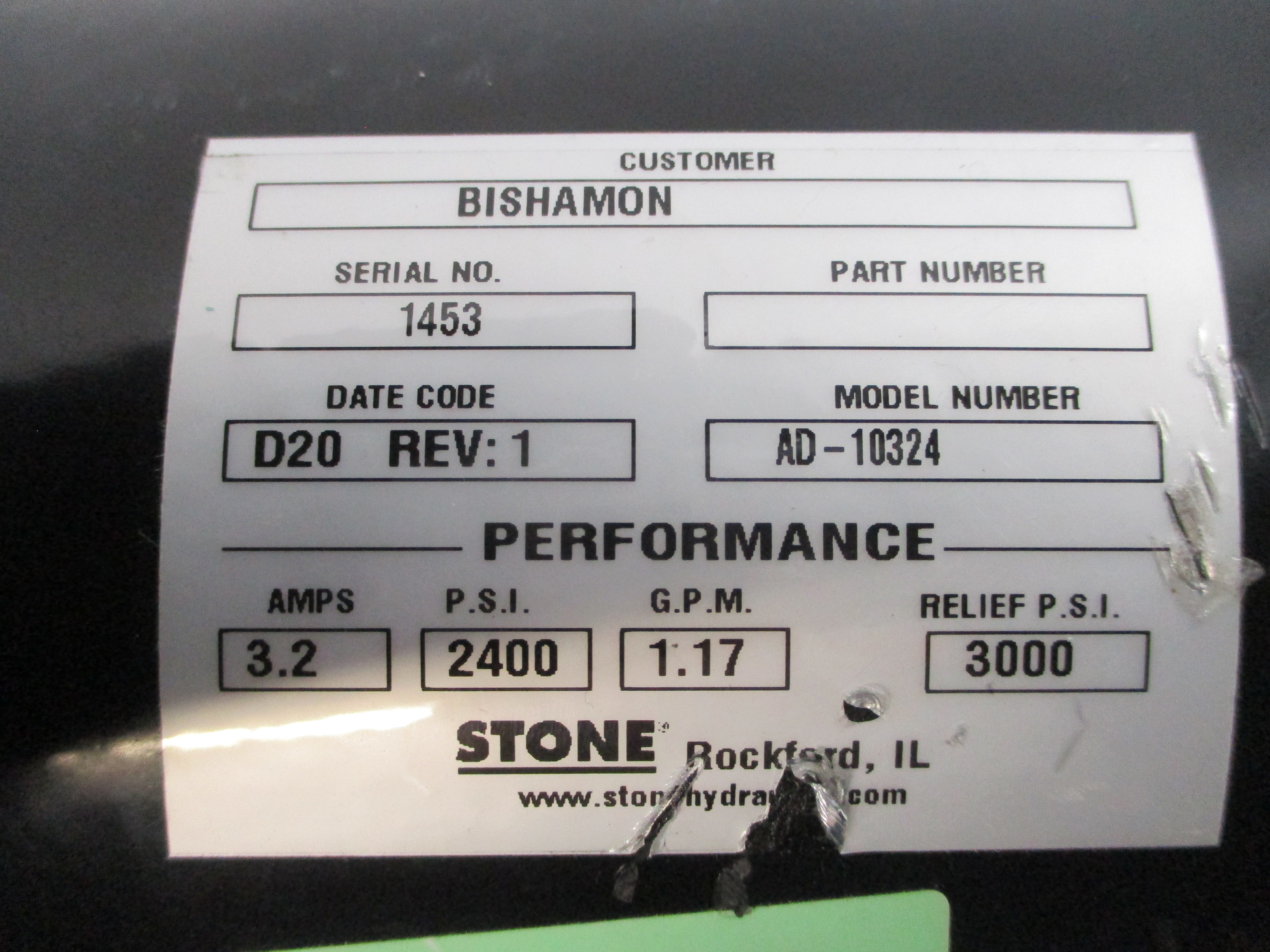 US MOTORS 3525-BC AD-10324 208-220/440V 4.0-4.3/2.2A 2400PSI REV. 1 NSNP