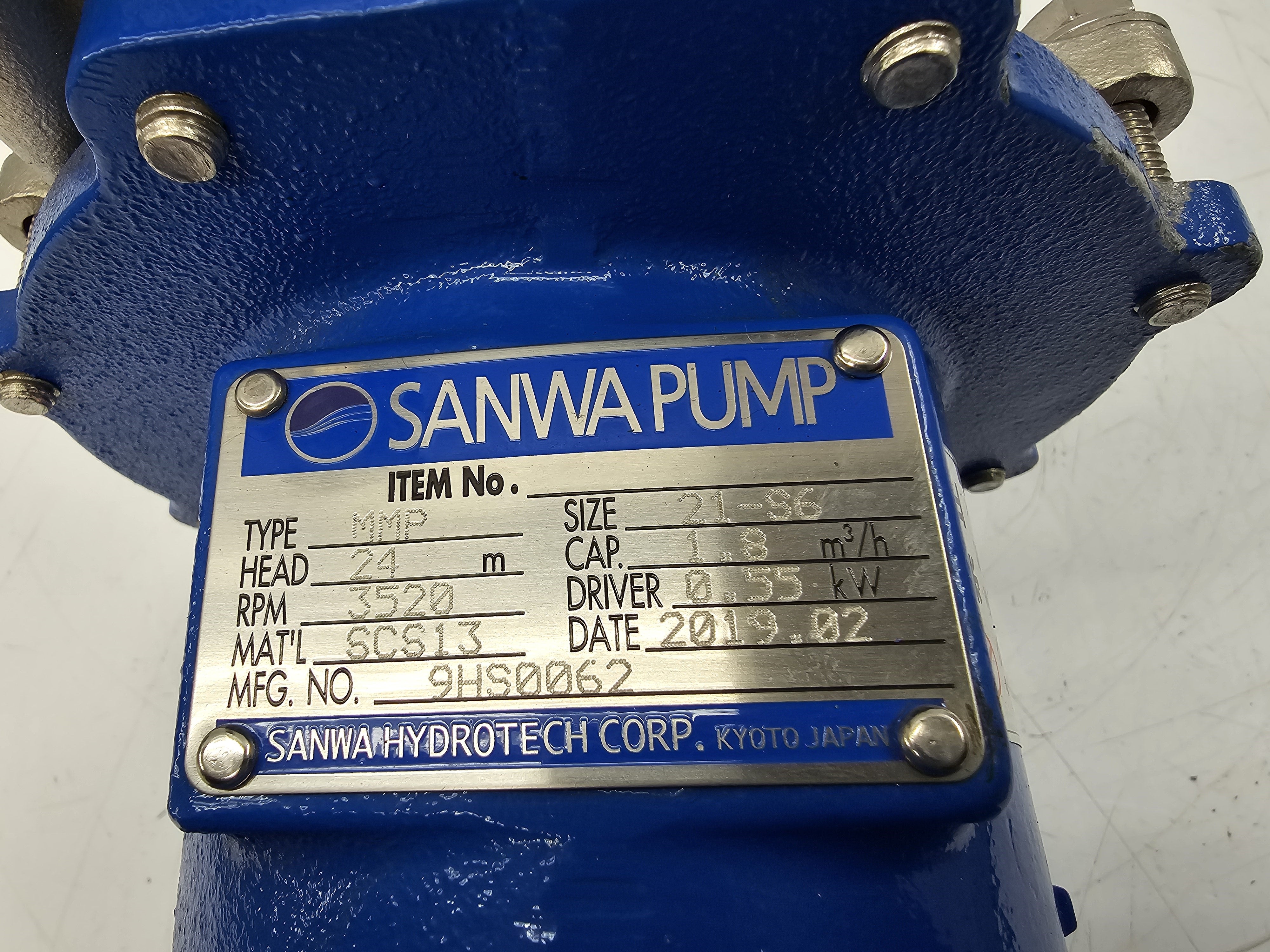 SANWA PUMP MMP BA2M.75-4 230/460V 2.1/1.1A NSNP