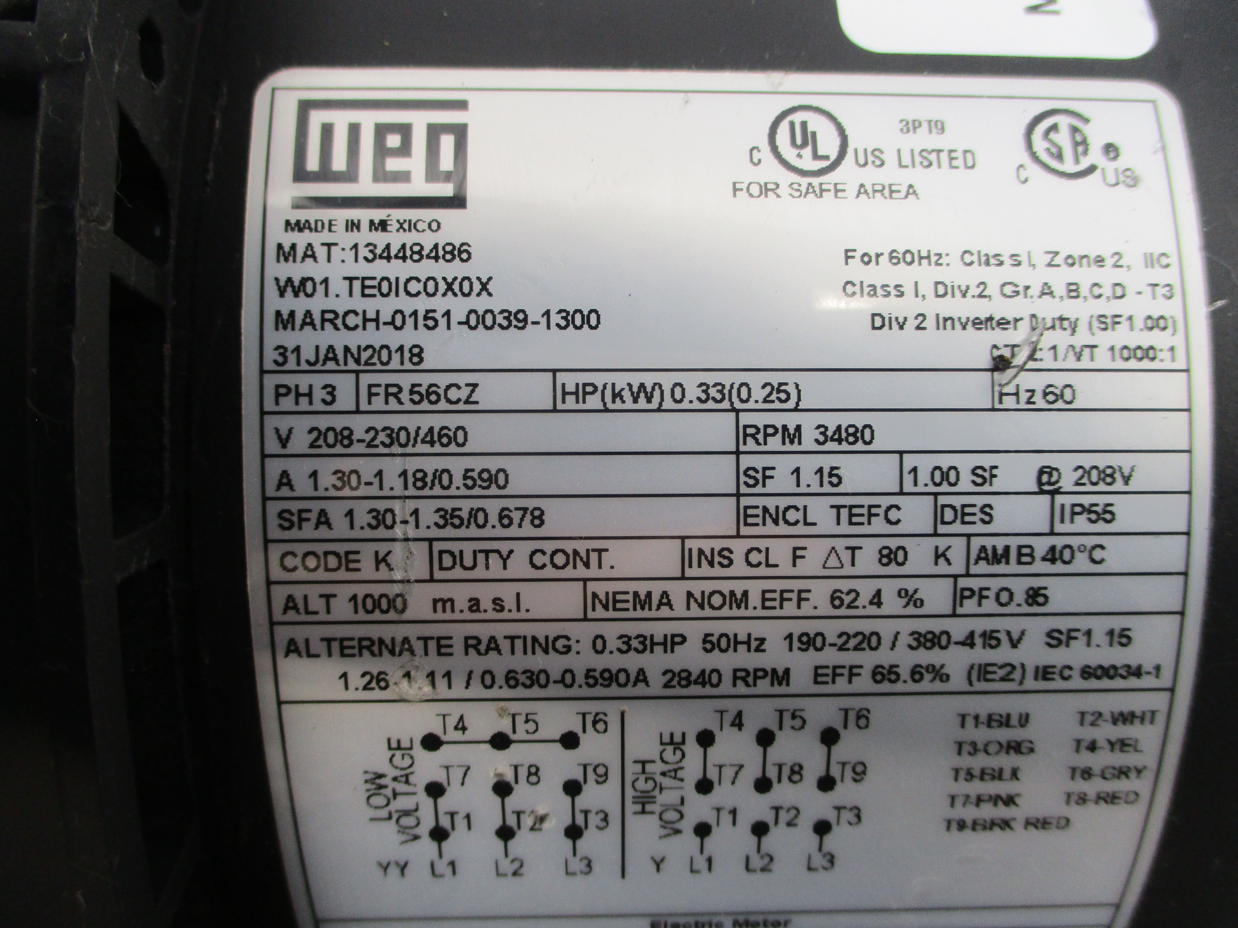 MARCH PUMP TE-5.5C-MD 0151-0039-1300 208-230/460V 1.30-1.18/0.590A NSNP