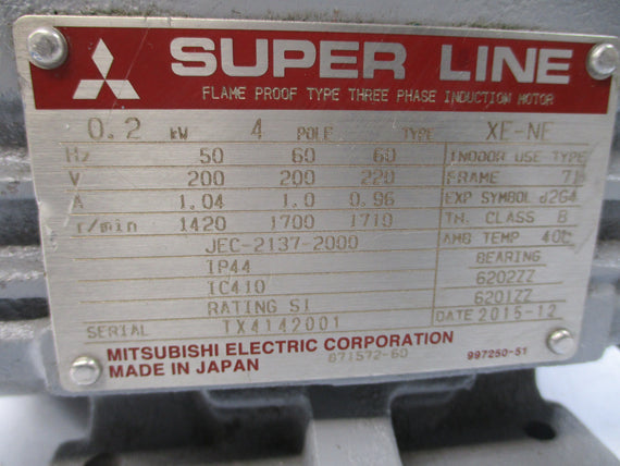 MITSUBISHI JEC-2137-2000 XE-NE 200/220V 1.04/1.0/0.96A NSNP