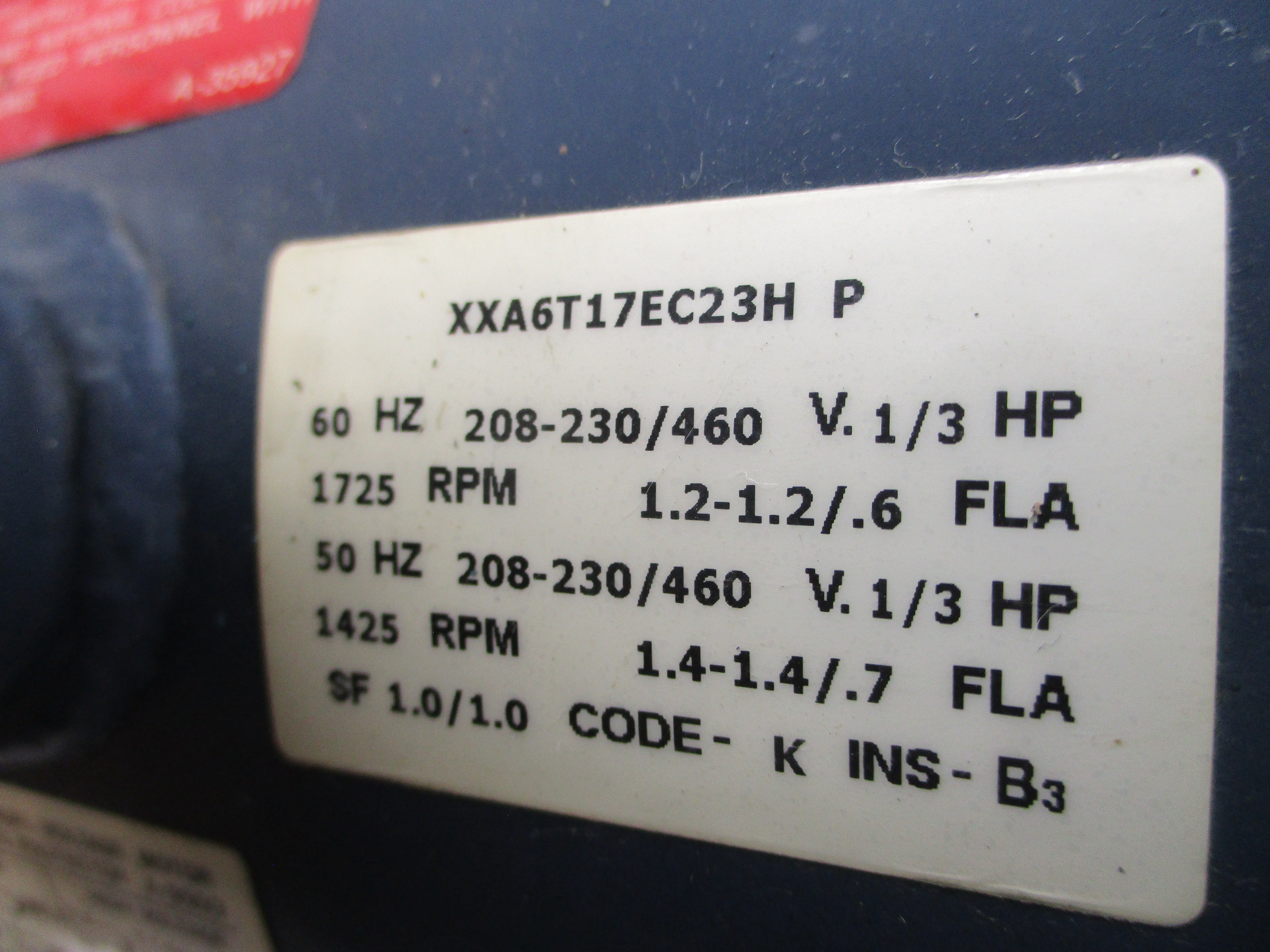 LEESON A6T17EC23H 208-230/460V 1.2-1.2/.6A NSNP