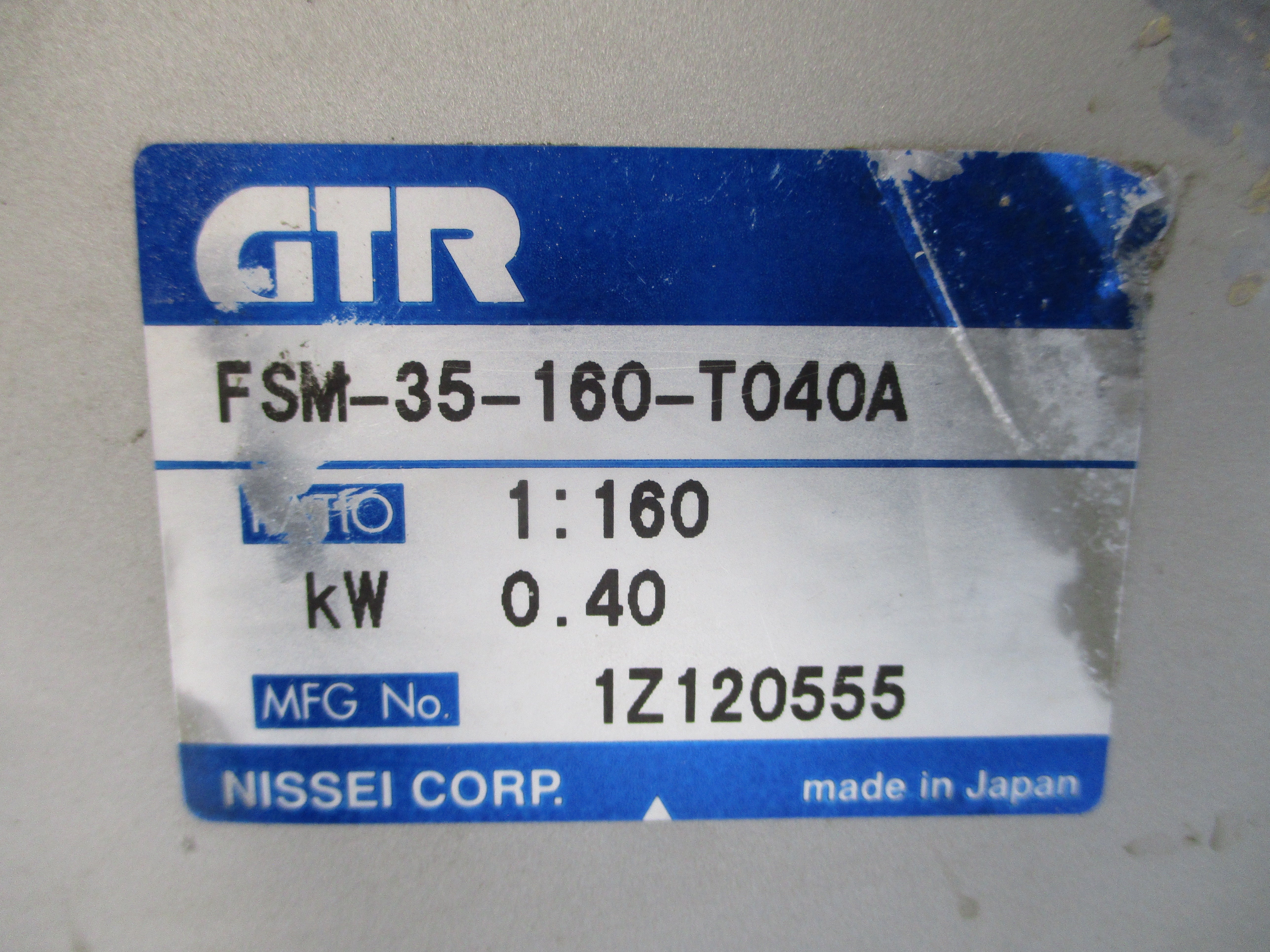 GTR NISSEI FSM-35-160-T040A 200/220V 2.1/1.8A UNMP