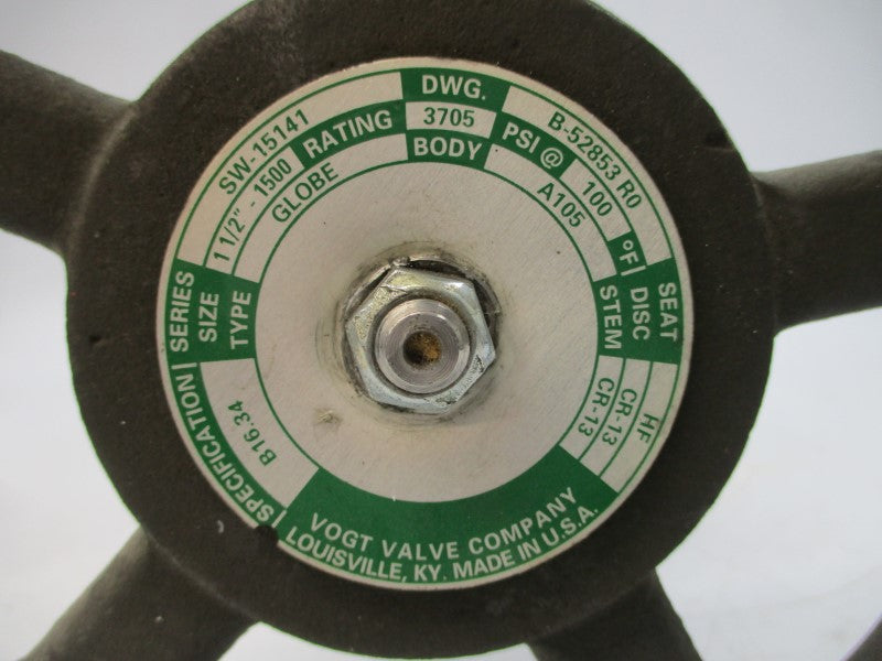 VOGT VALVE B16.34 SW-15141 A105 3705PSI 1-1/2" NSNP