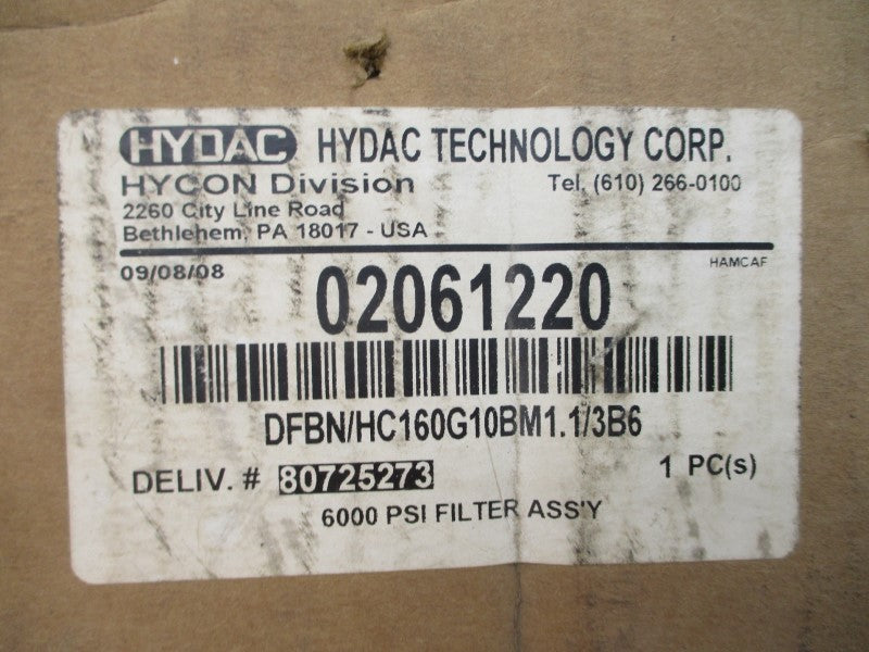 HYDAC DFBN/HC160G10BM1.1/3B6 6000PSI NSMP