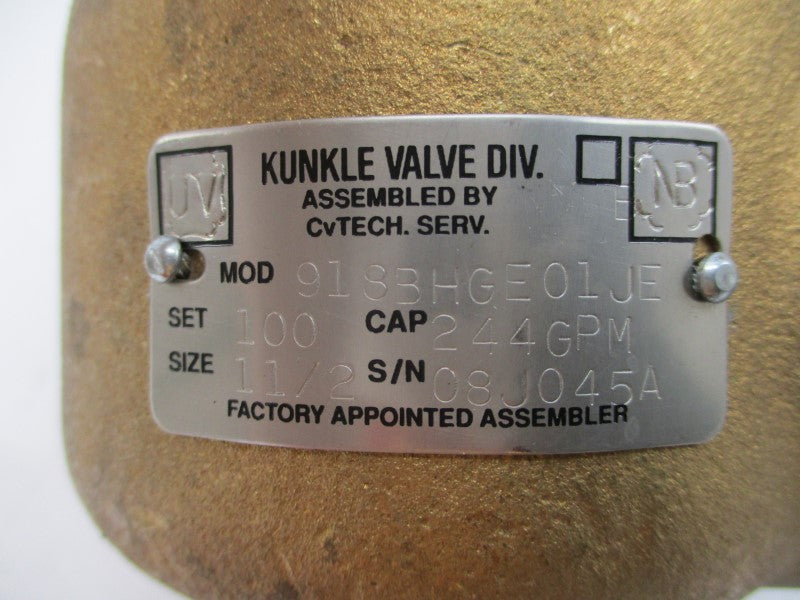 KUNKLE VALVE 918BHGE01JE 1-1/2" NSNP