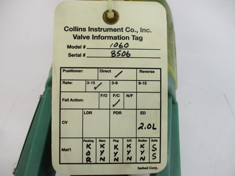 COLLINS INSTRUMENT 1060-1-839P01-D5C-2LED-KSXX 100PSI REMAN