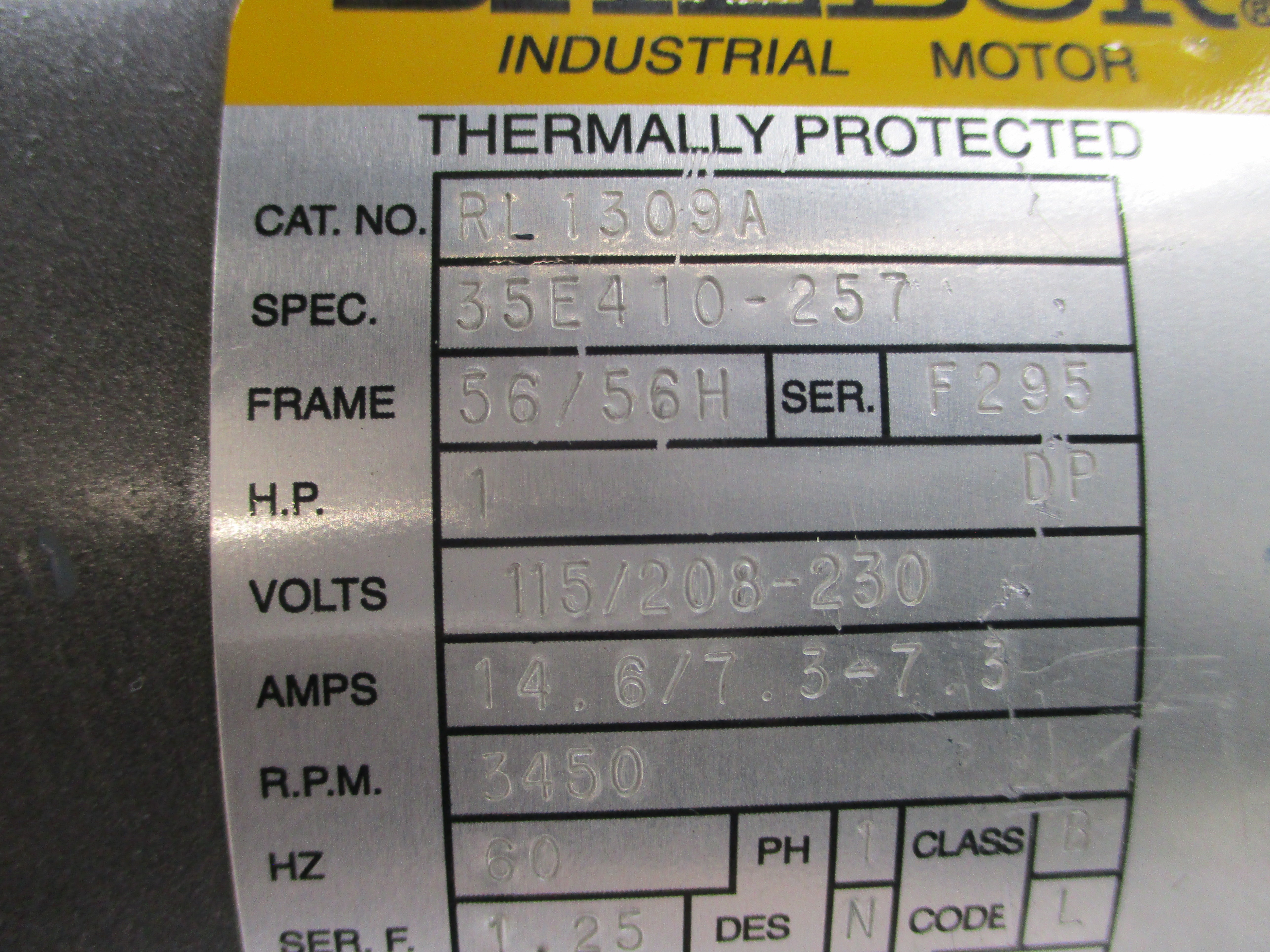 BALDOR RL1309A 115/208-230V 14.6/7.3-7.3A NSNP