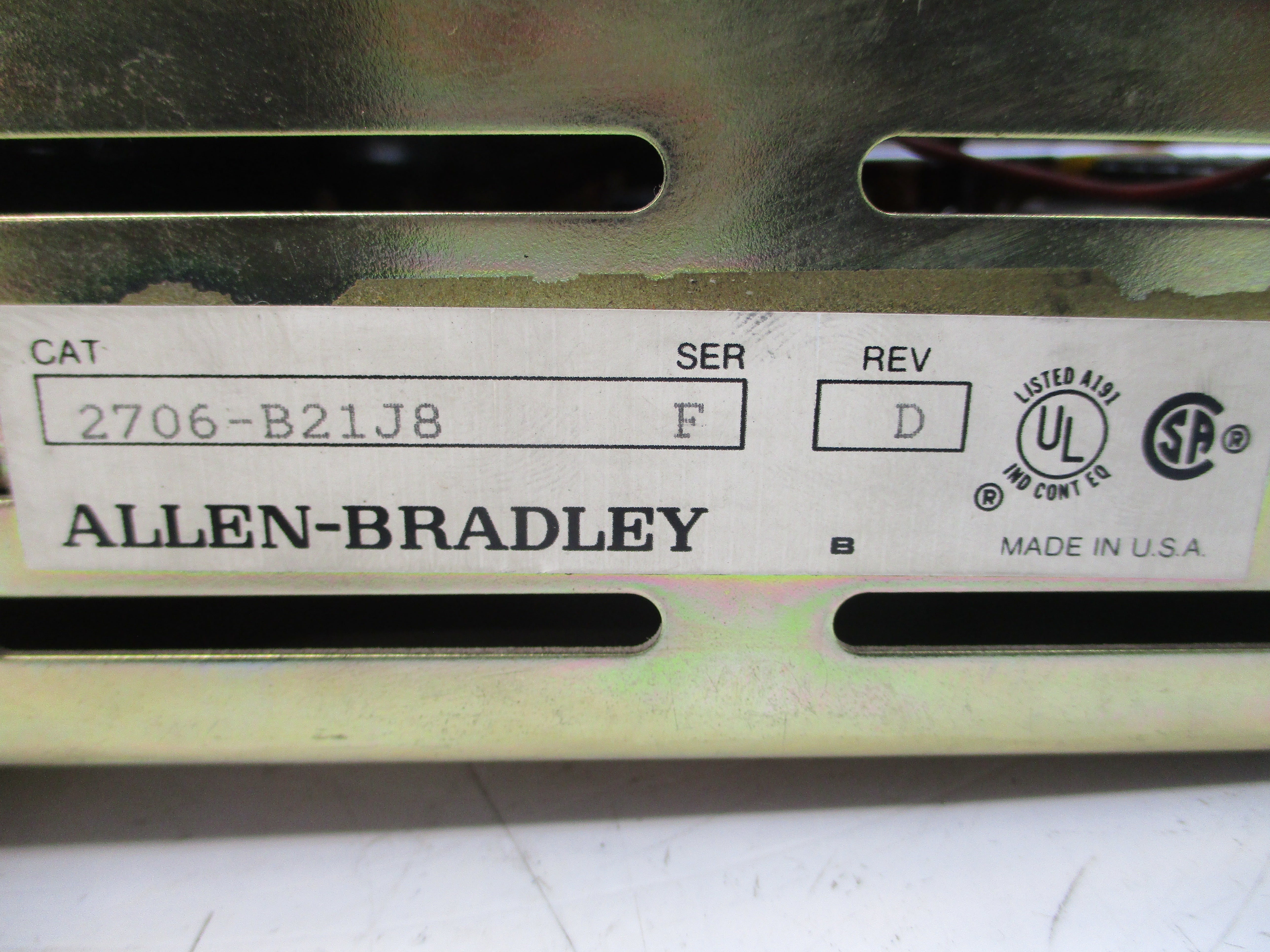ALLEN BRADLEY 2706-B21J8 SER. F REV. D NSNP