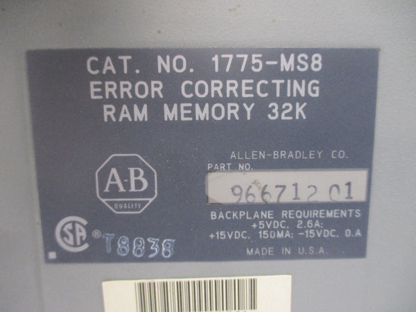 ALLEN BRADLEY 1775-MS8 15VDC 2.6A UNMP