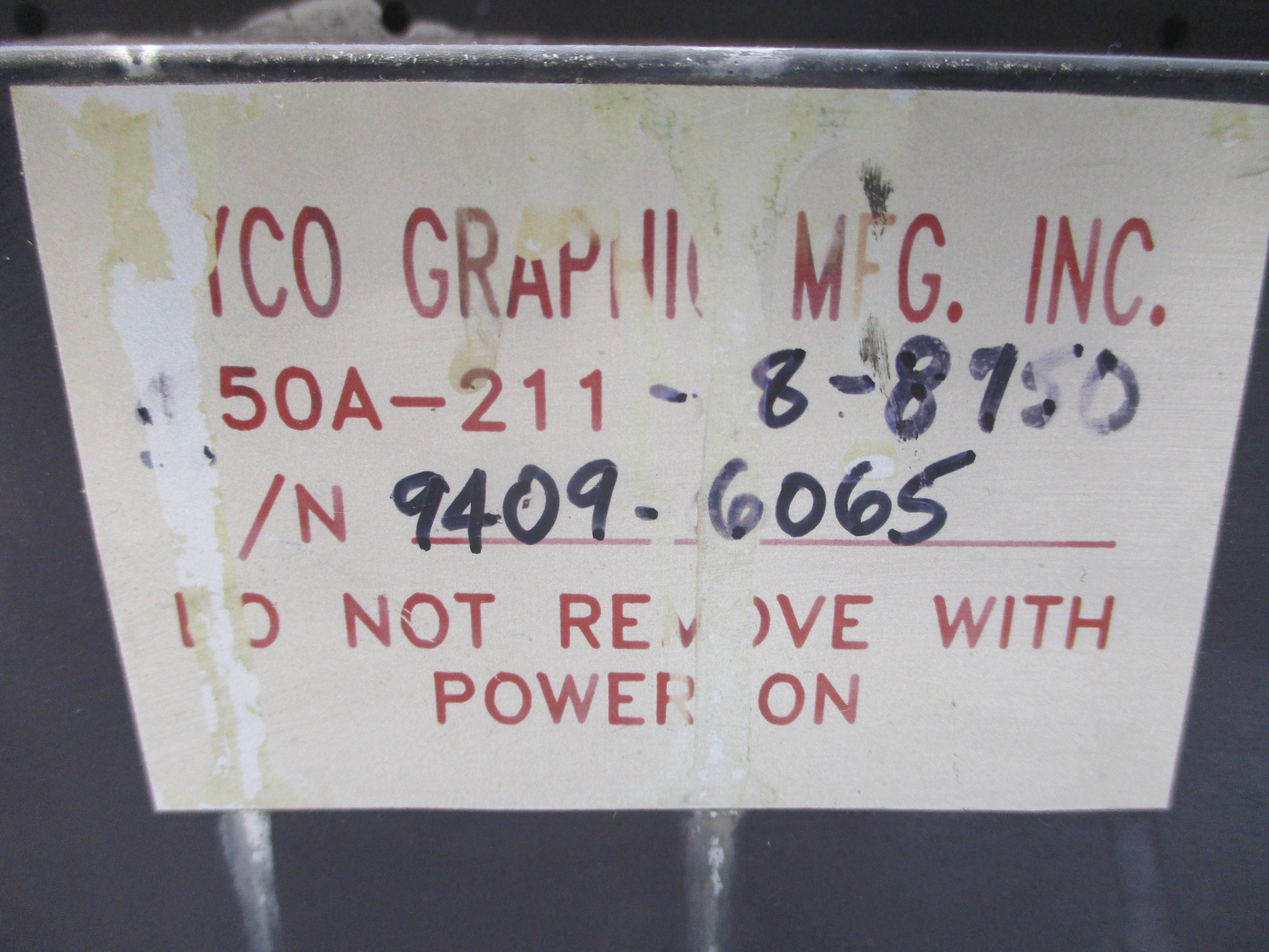 RYCO GRAPHIC MANUFACTURING 150A-211-8-8750 UNMP