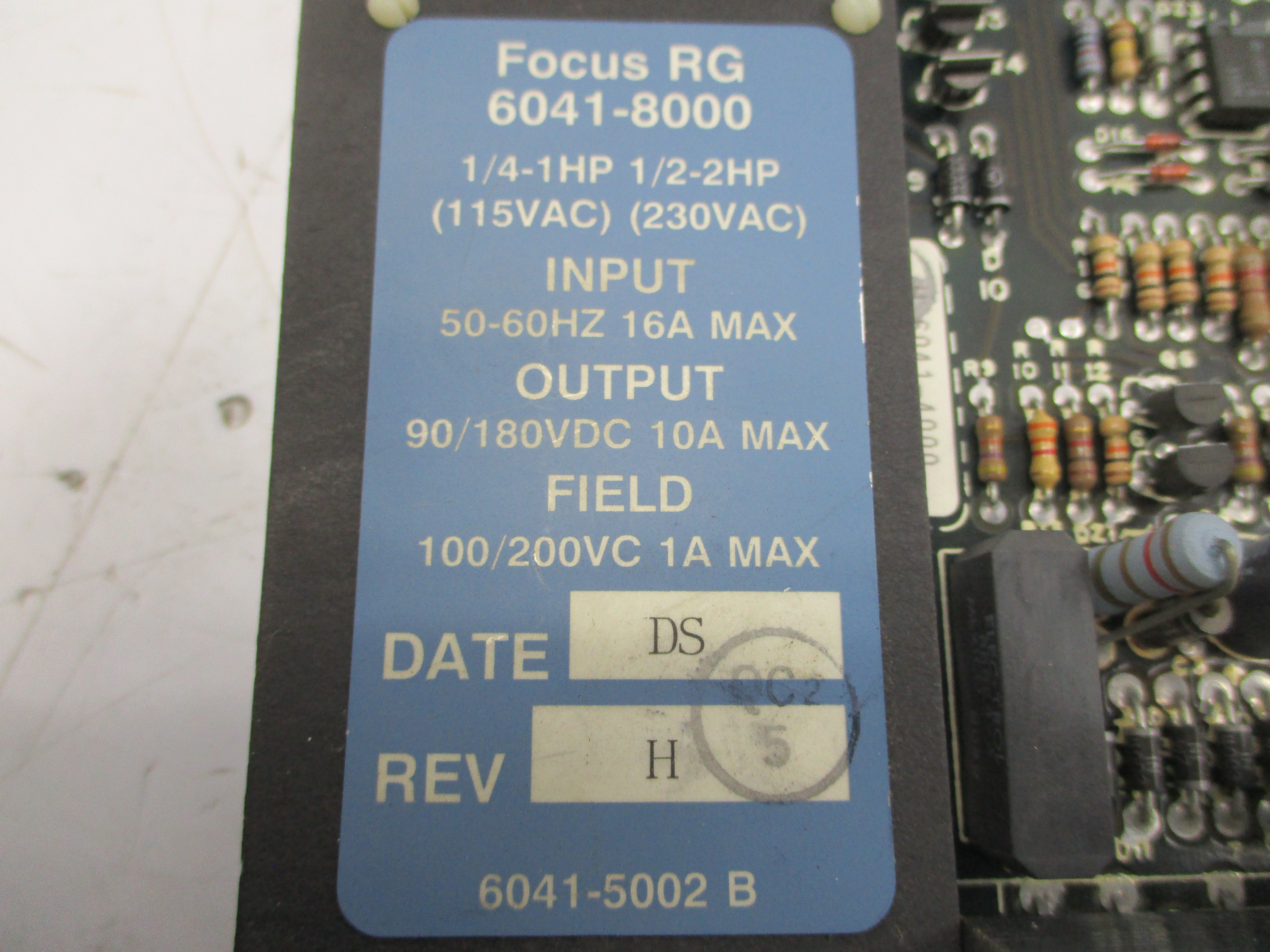 FOCUS RG 6041-8000 115/230VAC 16A REV. H UNMP