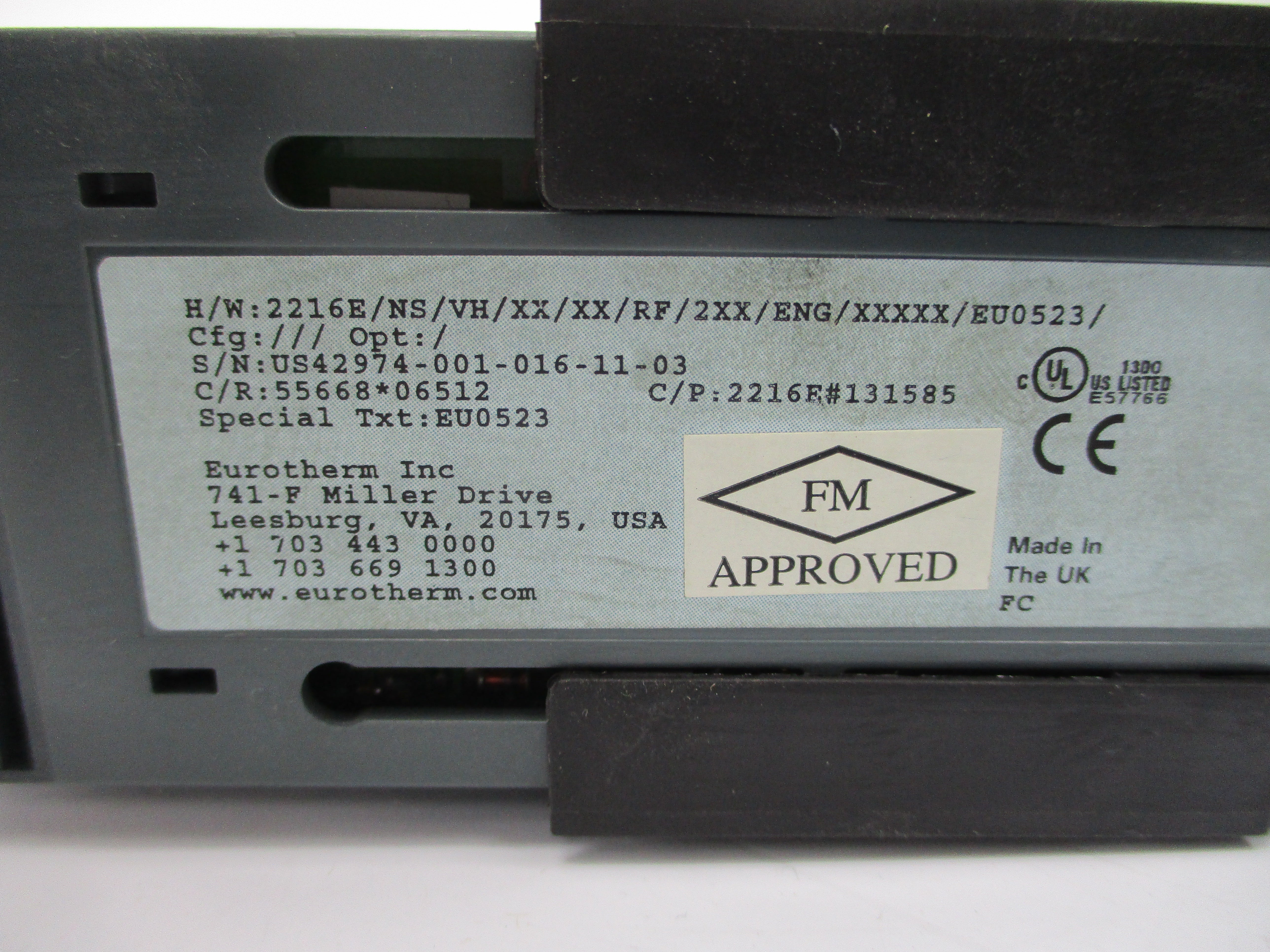 EUROTHERM 2216E/NS/VH/XX/XX/RF/2XX/ENG/XXXXX/EU0523/ 100-240VAC 2A NSMP