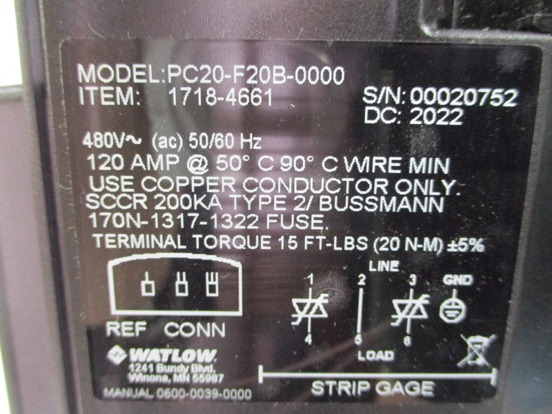 WATLOW PC20-F20B-0000 480V 120A NSMP