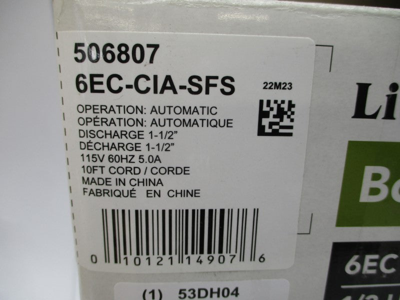 LITTLE GIANT 506807 6EC-CIA-SFS 115V 5.0A 1-1/2" NSMP