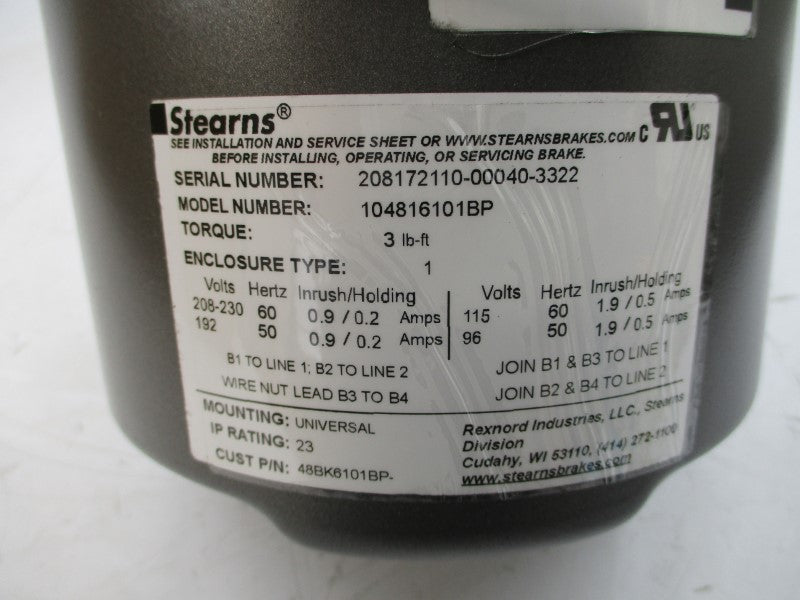 BALDOR KBM3458 104816101BP 96/208-230V 1.9/0.5A NSMP