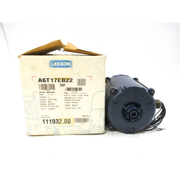 LEESON A6T17EB22F 111932-00 208-230/460V 1.2-1.2/.6-1.4-1.4/.7A NSMP