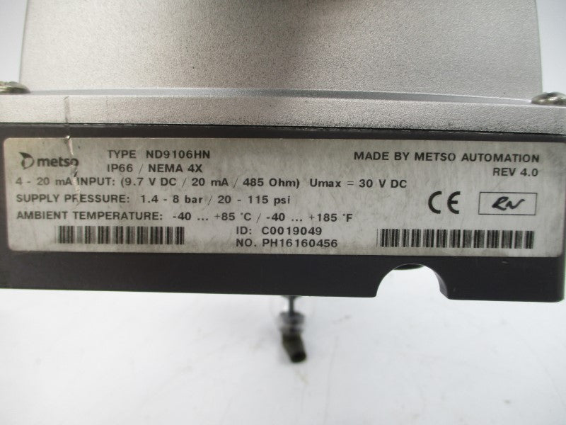 METSO ND9106HN-CE07 30VDC 20-115PSI REV. 4.0 NSNP