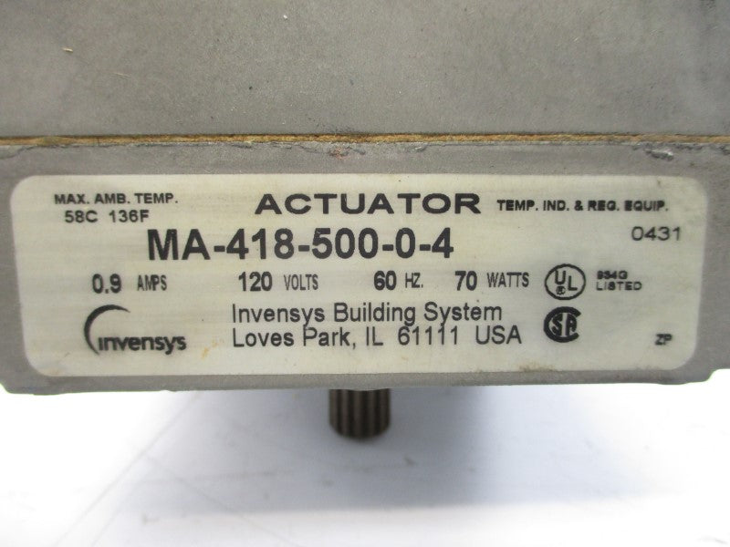 INVENSYS MA-418-500-0-4 120V 0.9A UNMP