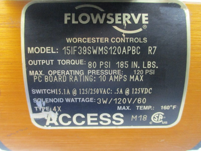 FLOWSERVE 15IF39SWMS120APBCR7 E444466PGSW 125/250VAC 15.1A 120PSI 3/4" UNMP