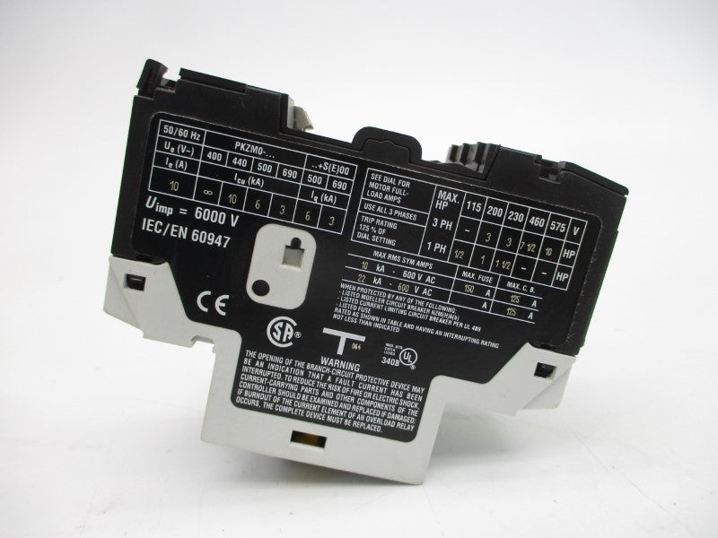 KLOCKNER MOELLER PKZM0-10 SER. 02 6000V 6.3-10A NSMP