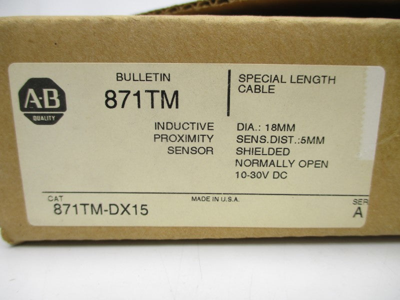 ALLEN BRADLEY 871TM-DX15 SER. A 10-30VDC (BR/WH) NSMP